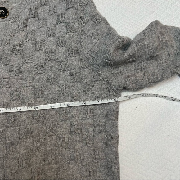 Banana Republic Grey Basket Weave Cotton/Wool Blend Long Sweater Cardigan XS - Picture 10 of 11